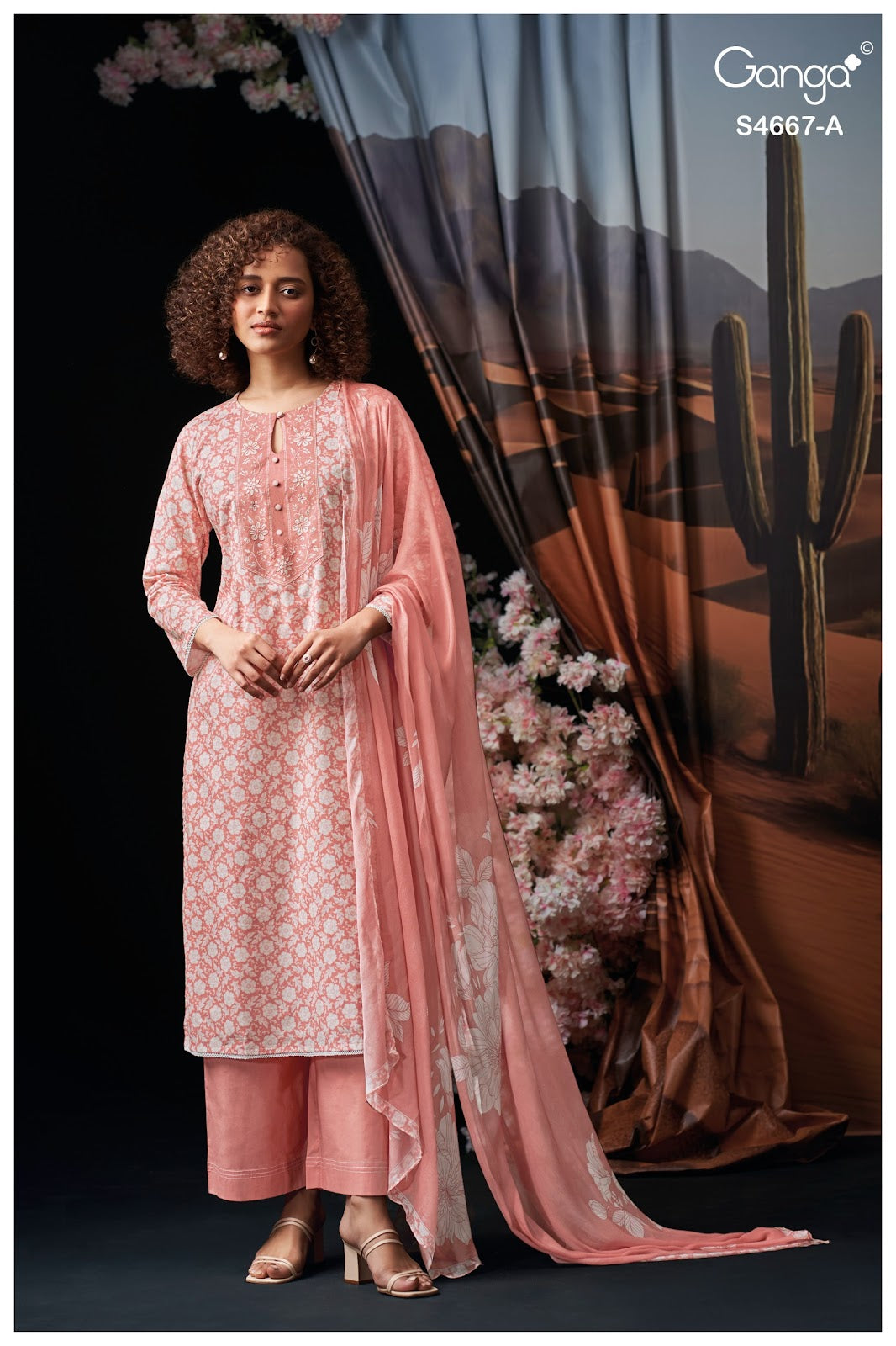 Eshara S4667 Ganga Cotton Pant Style Suits Manufacturer India