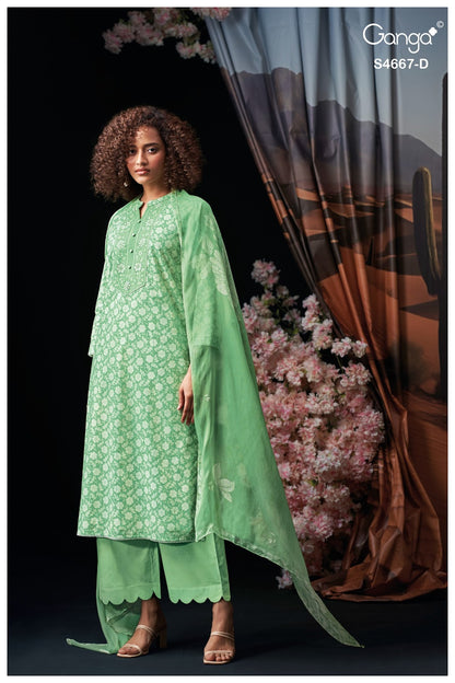 Eshara S4667 Ganga Cotton Pant Style Suits Manufacturer India