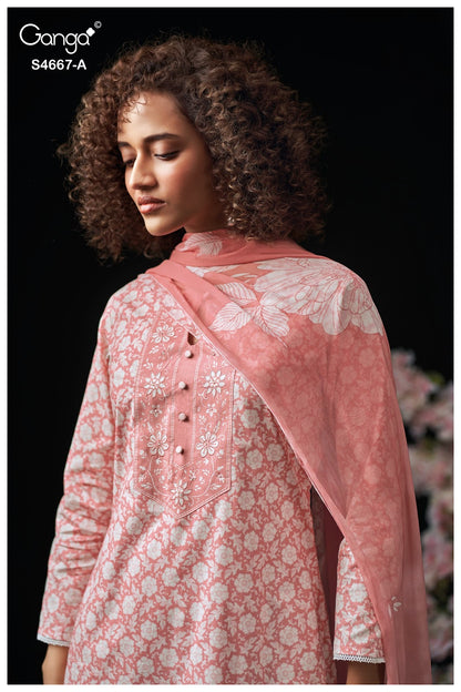 Eshara S4667 Ganga Cotton Pant Style Suits Manufacturer India
