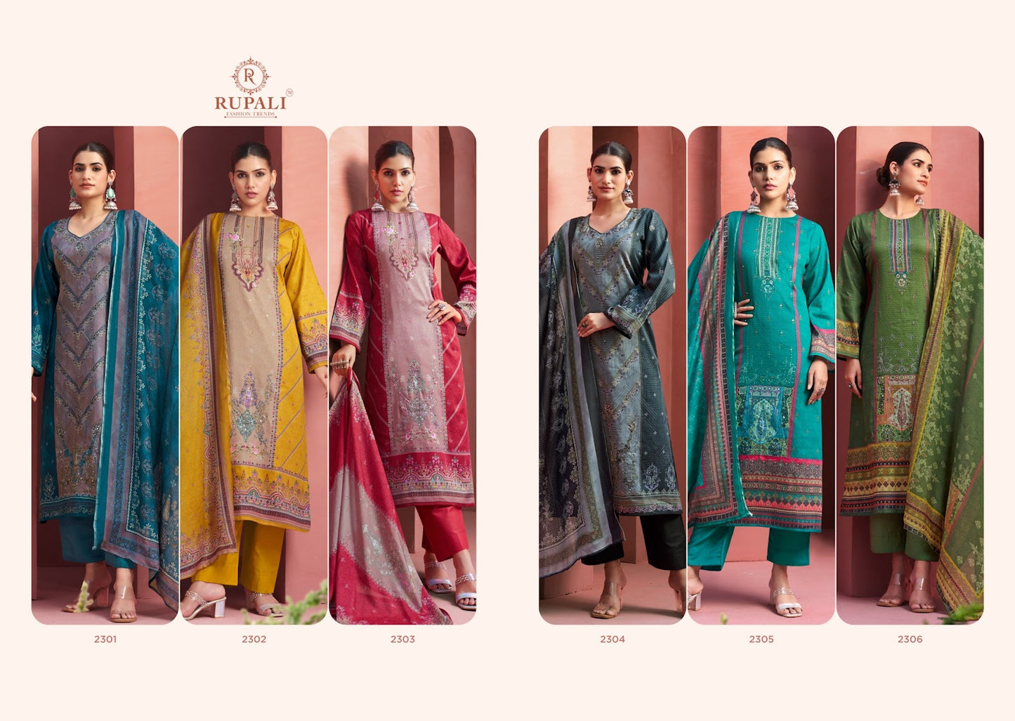 Eshika Rupali Jam Satin Karachi Salwar Suits Exporter