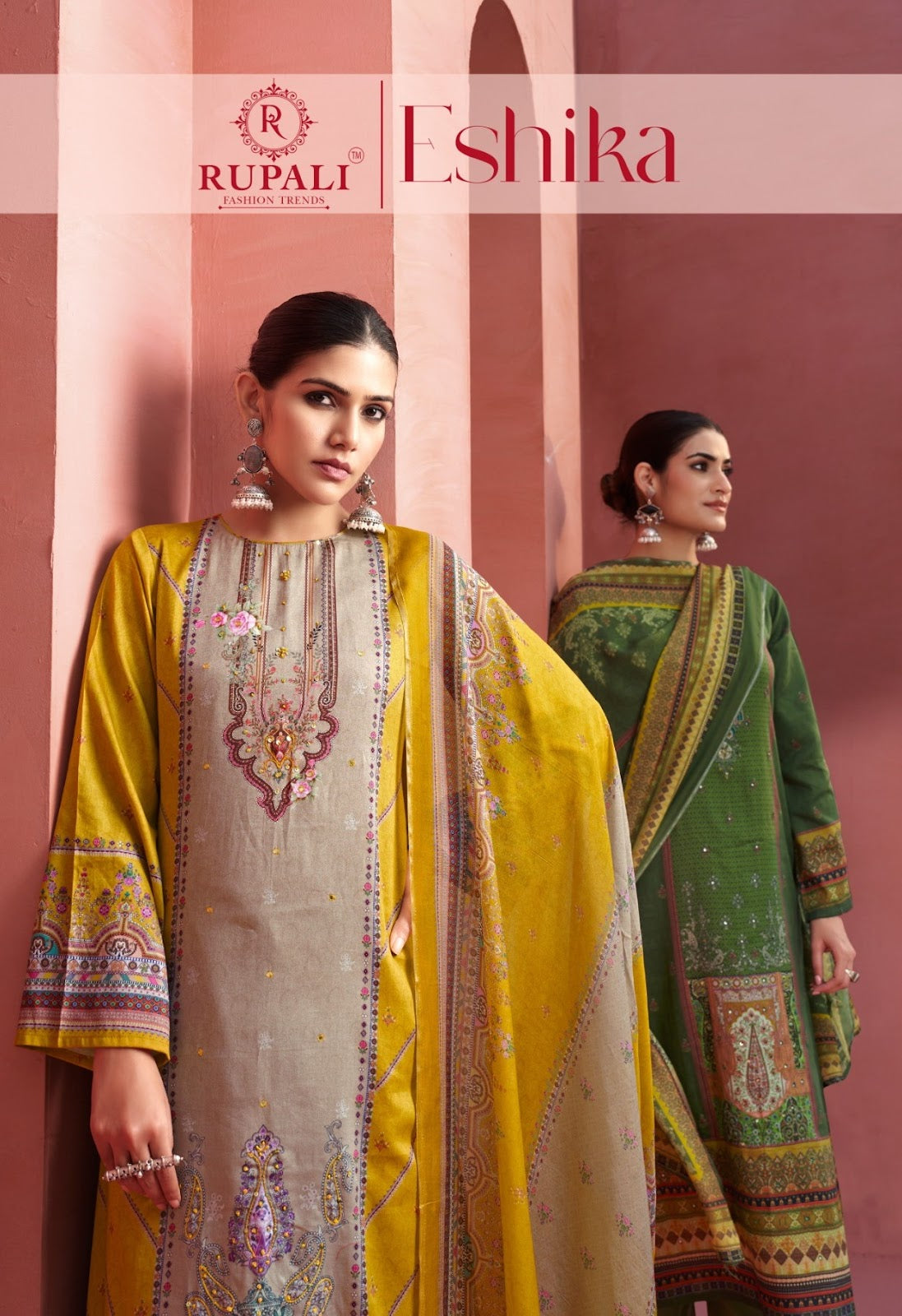 Eshika Rupali Jam Satin Karachi Salwar Suits Exporter