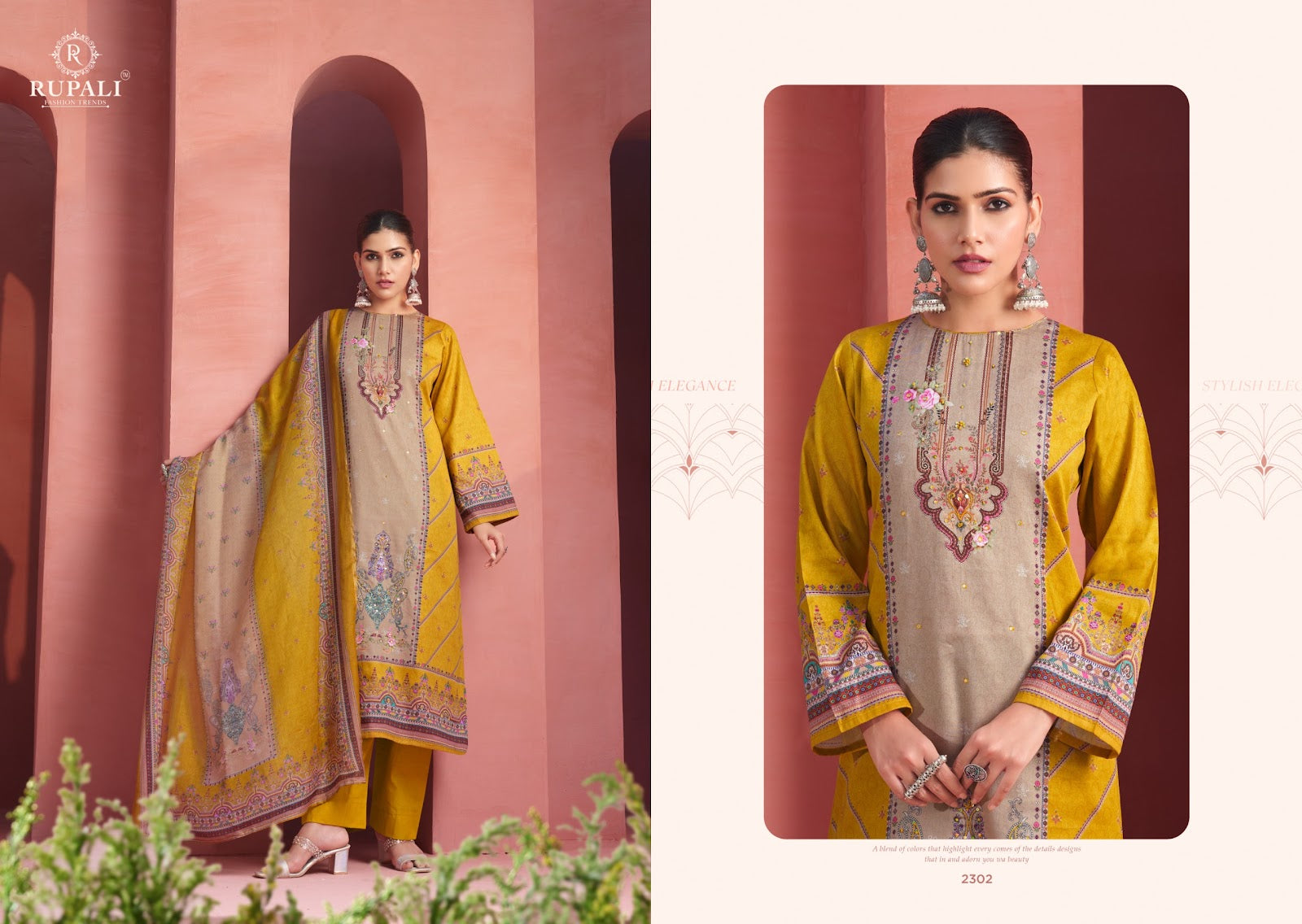 Eshika Rupali Jam Satin Karachi Salwar Suits Exporter