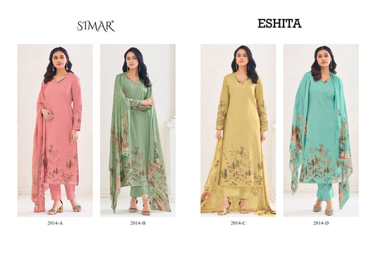 Eshita Simar Glossy Pure Lawn Pant Style Suits Wholesaler
