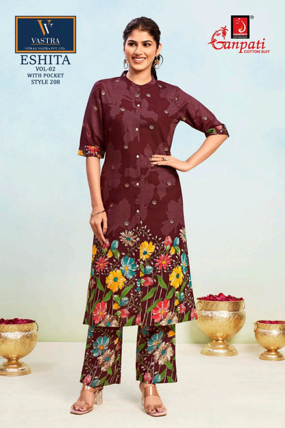 Eshita Vol 2 Vastra Ganpati Rayon Co Ord Set Supplier Gujarat