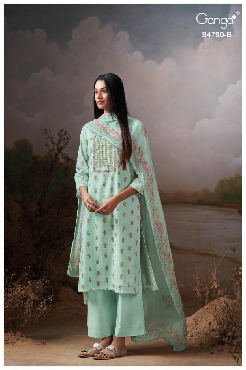 Eshmita S4790 Ganga Organdy Plazzo Style Suits Supplier Ahmedabad