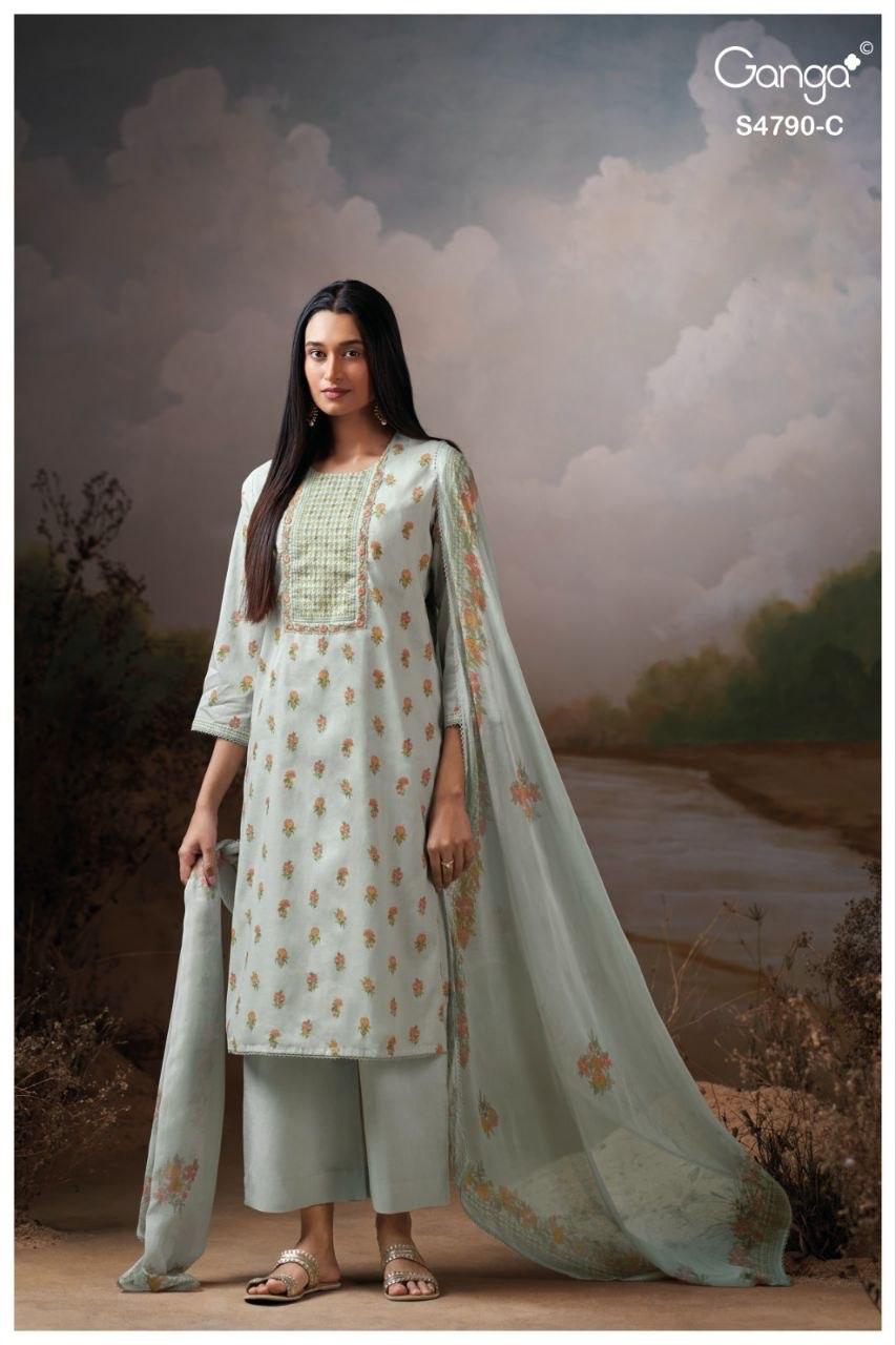 Eshmita S4790 Ganga Organdy Plazzo Style Suits Supplier Ahmedabad