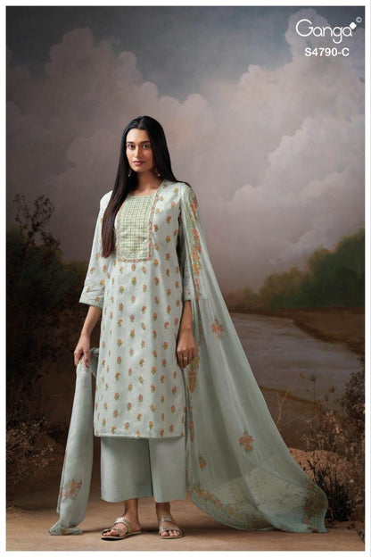 Eshmita S4790 Ganga Organdy Plazzo Style Suits Supplier Ahmedabad