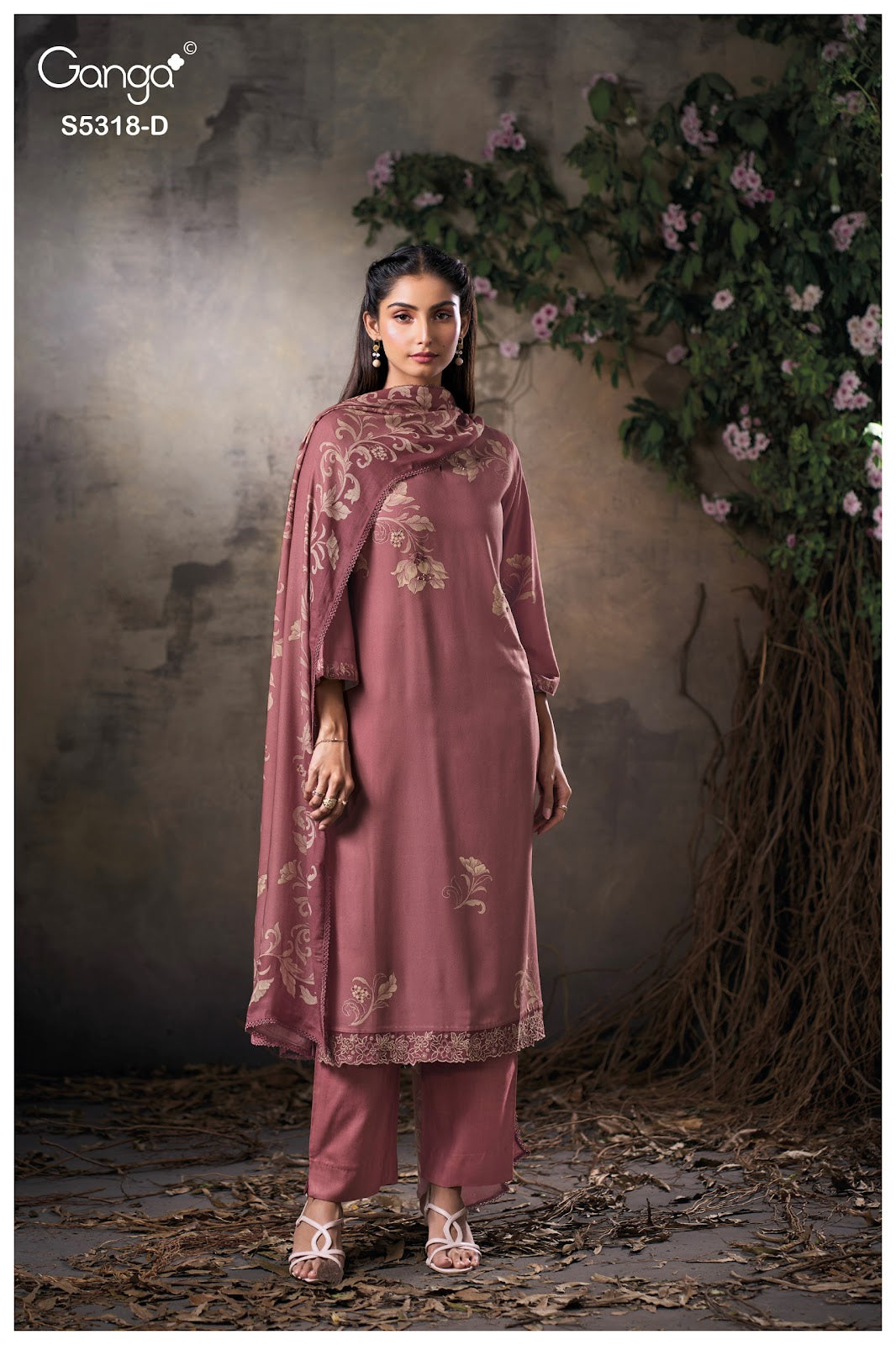 Eshnika S5318 Ganga Wool Pashmina Suits Wholesale