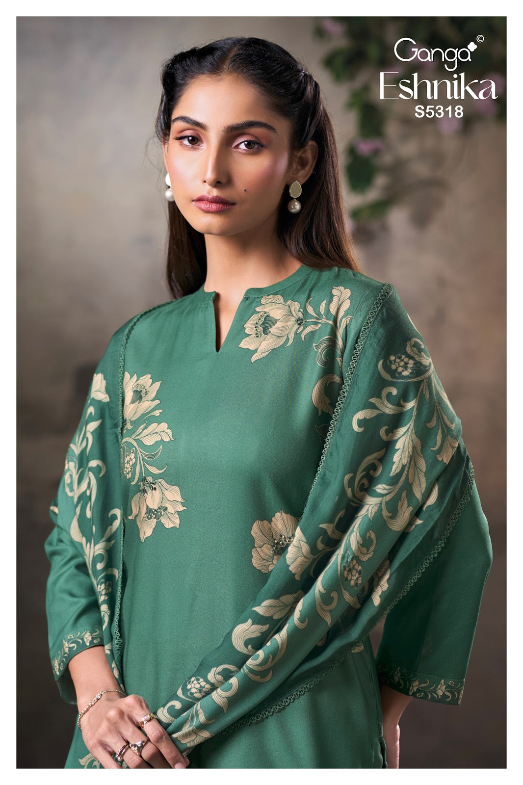 Eshnika S5318 Ganga Wool Pashmina Suits Wholesale