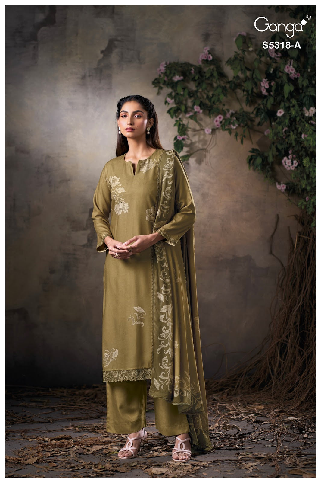 Eshnika S5318 Ganga Wool Pashmina Suits Wholesale