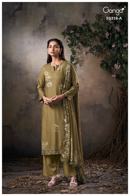 Eshnika S5318 Ganga Wool Pashmina Suits Wholesale