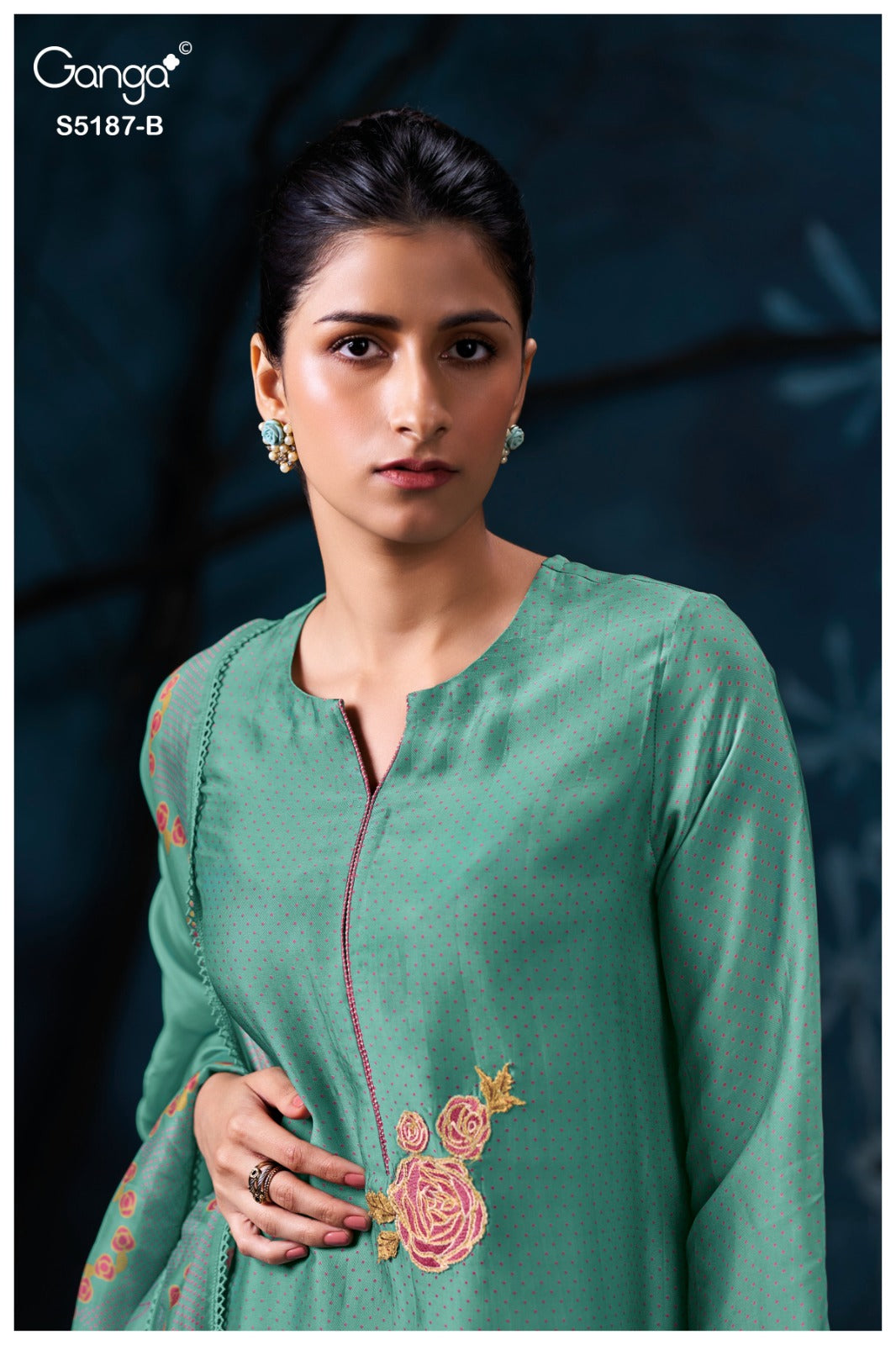 Eshtha S5187 Ganga Bemberg Silk Pant Style Suits Manufacturer Ahmedabad