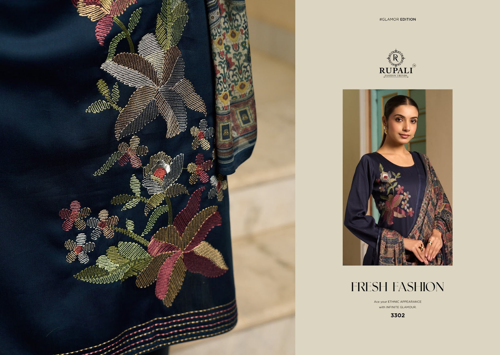 Eshvika Rupali Jam Satin Pant Style Suits Wholesaler