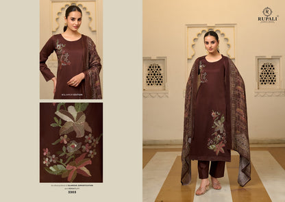 Eshvika Rupali Jam Satin Pant Style Suits Wholesaler