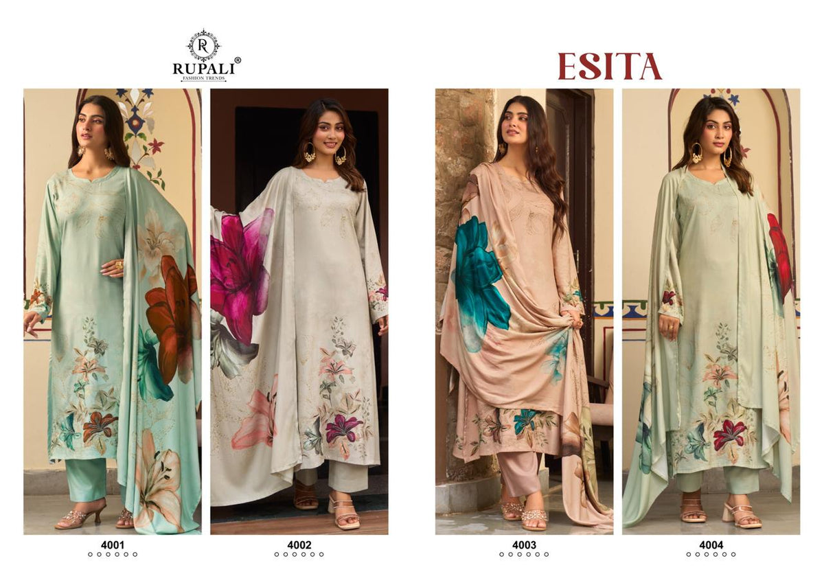 Esita Rupali Viscose Pashmina Suits Wholesaler Gujarat