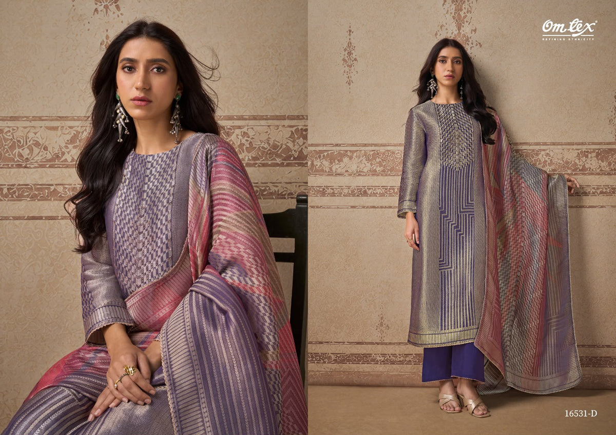 Esme Omtex Silk Jacquard Pant Style Suits Manufacturer Gujarat