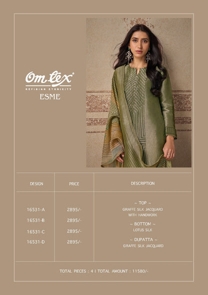 Esme Omtex Silk Jacquard Pant Style Suits Manufacturer Gujarat