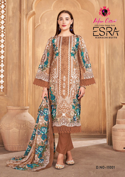 Esra Vol 11 Nafisa Cotton Karachi Salwar Suits Wholesale Price