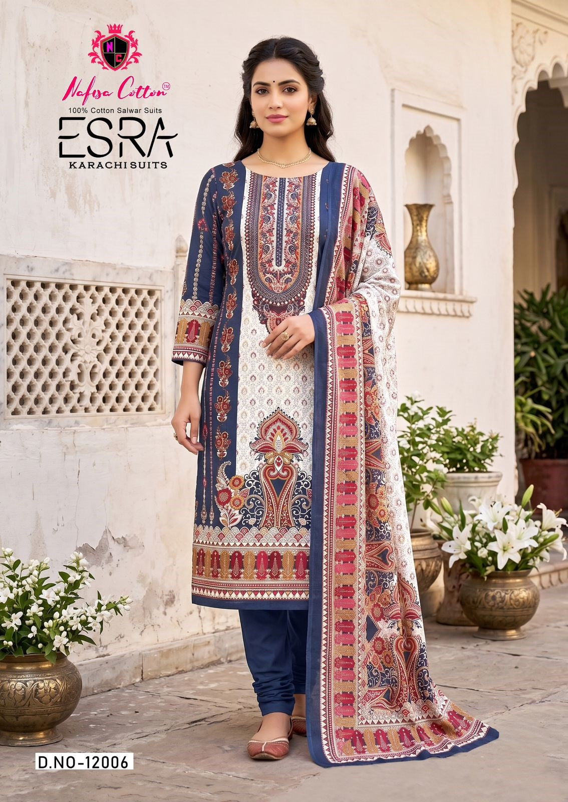 Esra Vol 12 Nafisa Cotton Karachi Salwar Suits Wholesale