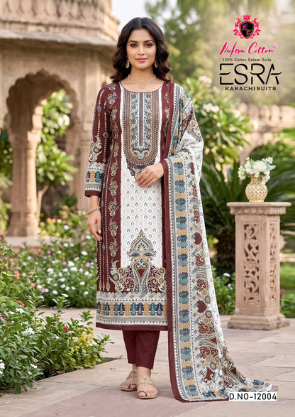 Esra Vol 12 Nafisa Cotton Karachi Salwar Suits Wholesale