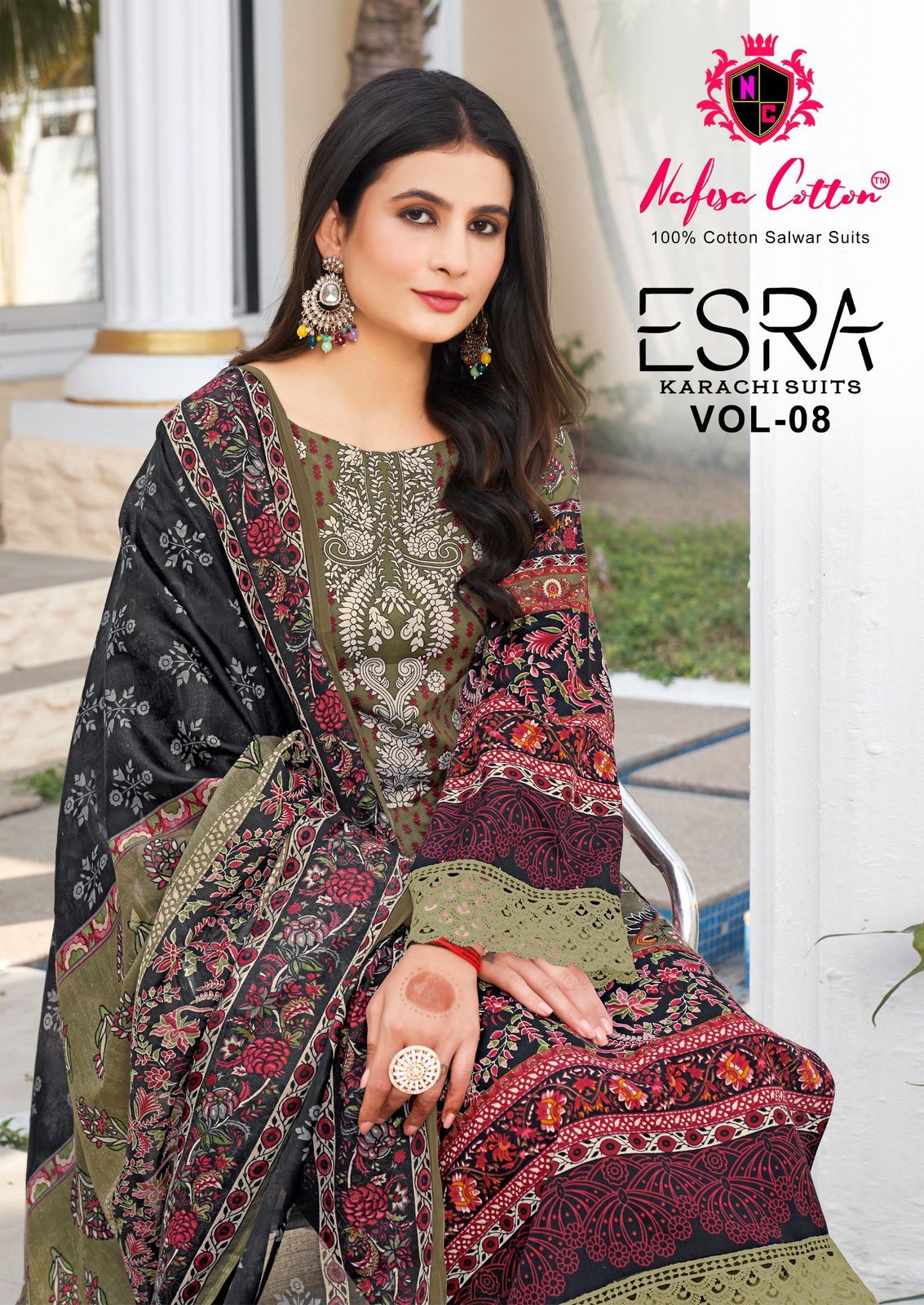 Esra Vol 8 Nafisa Cotton Karachi Salwar Suits Wholesale