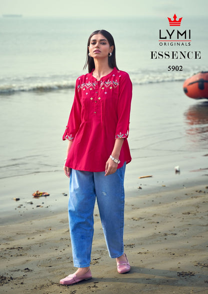 Essence Lymi Viscose Stylish Short Tops Wholesale Rate