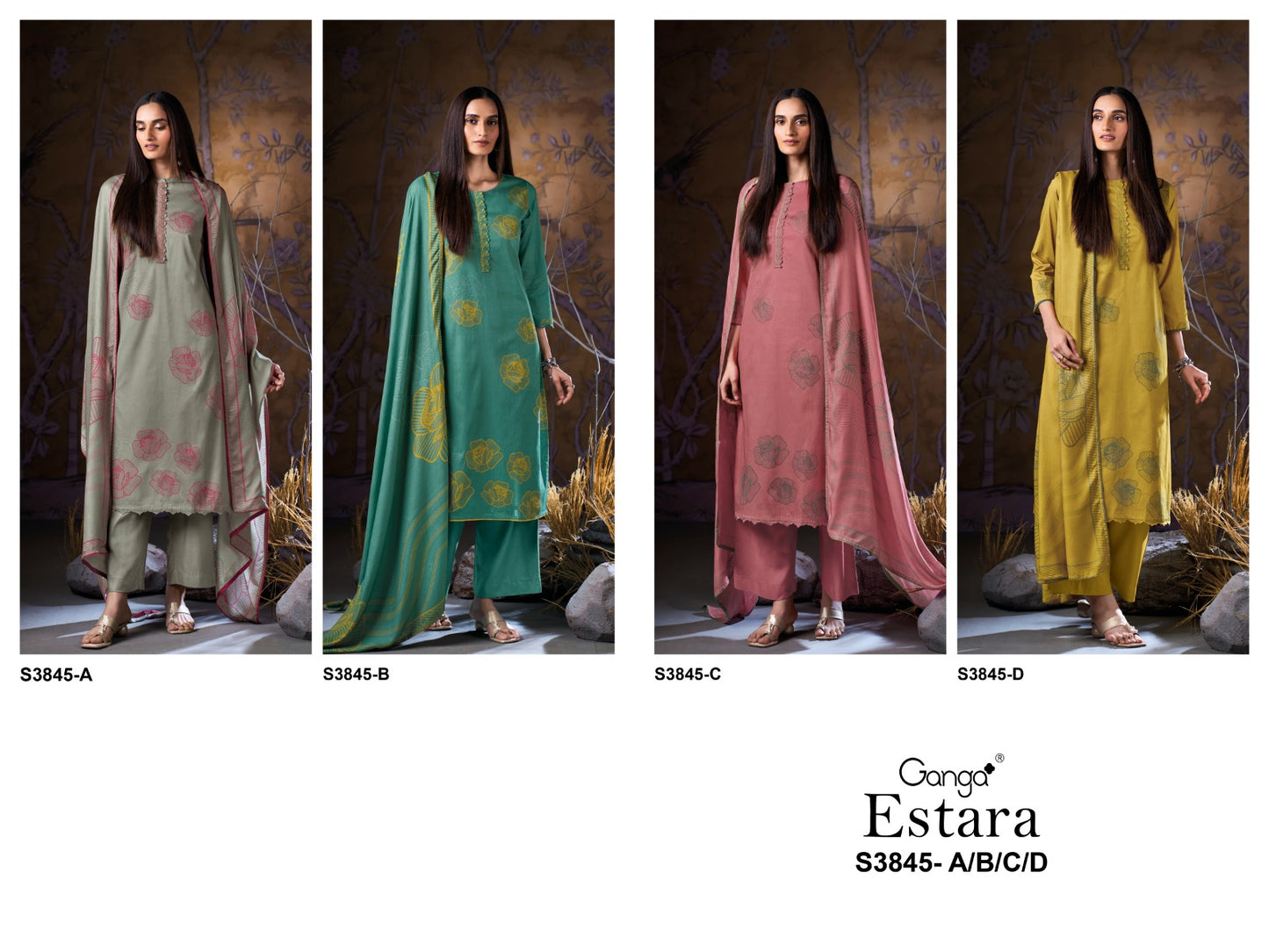 Estara 3845 Ganga Plazzo Style Suits Exporter