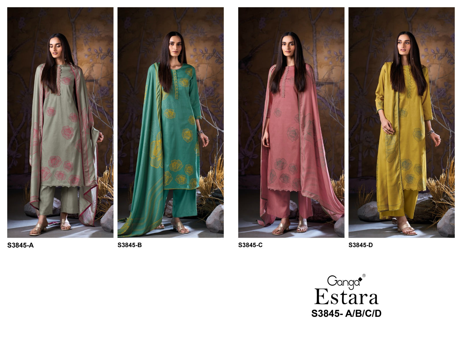 Estara 3845 Ganga Plazzo Style Suits Exporter