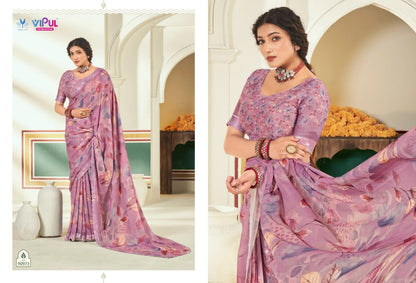 Estella Vol 2 Vipul Dull Moss Sarees Wholesaler Ahmedabad