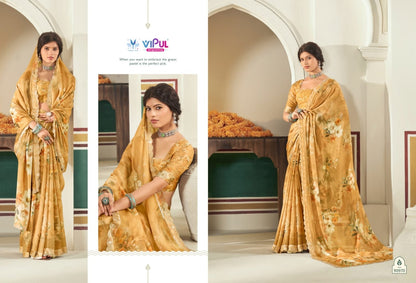 Estella Vol 2 Vipul Dull Moss Sarees Wholesaler Ahmedabad