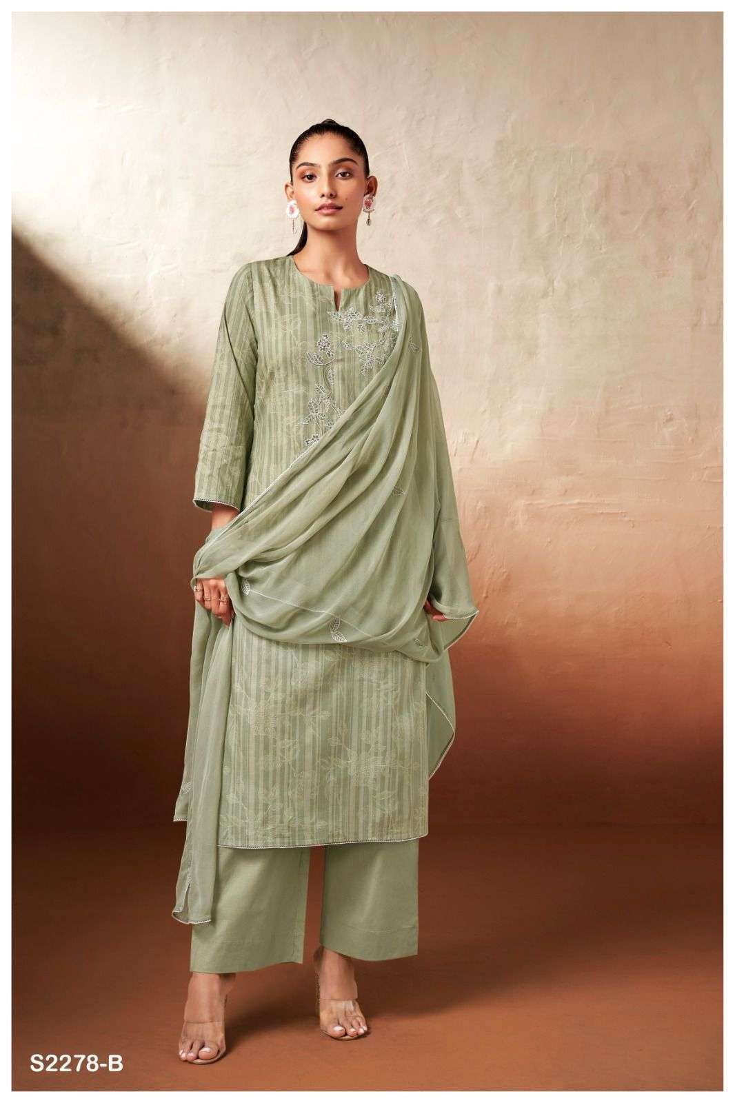 Esther-2278 Ganga Premium Cotton Plazzo Style Suits