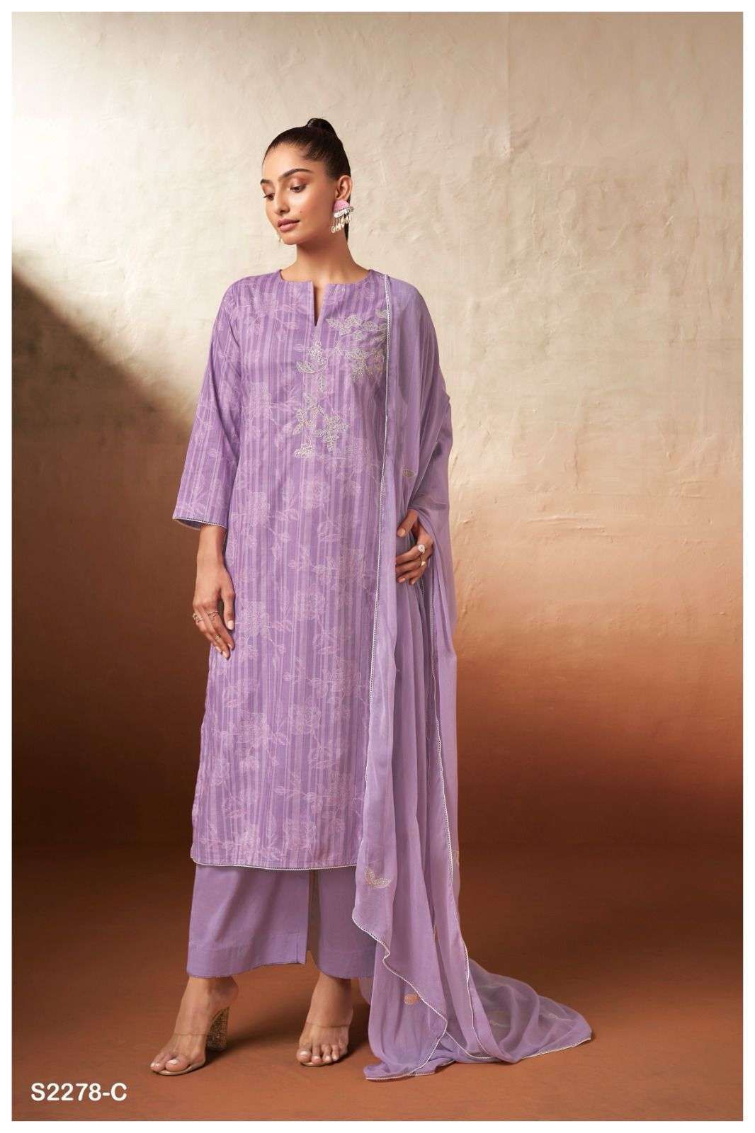 Esther-2278 Ganga Premium Cotton Plazzo Style Suits