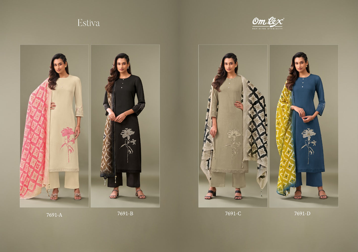 Estiva Omtex Cotton Pant Style Suits Manufacturer Gujarat