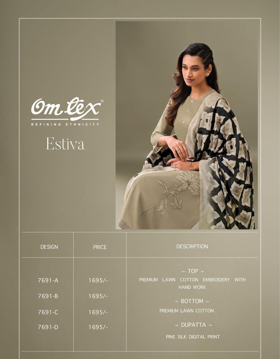 Estiva Omtex Cotton Pant Style Suits Manufacturer Gujarat