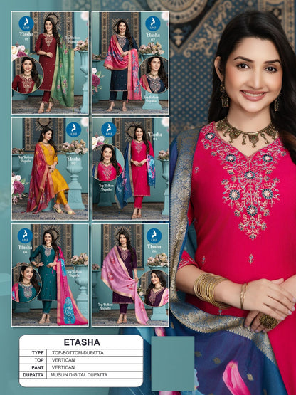 Etasha Kaya Vertican Readymade Pant Style Suits Wholesaler Ahmedabad