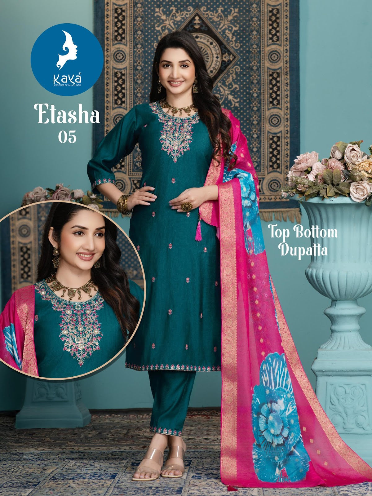 Etasha Kaya Vertican Readymade Pant Style Suits Wholesaler Ahmedabad
