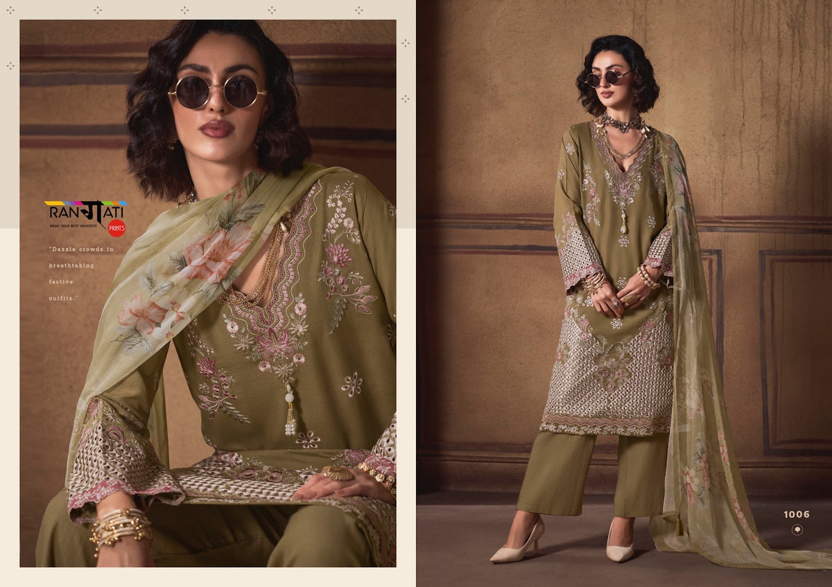 Eternel Rangati Prints Pashmina Suits Wholesaler India