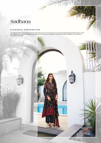 Ether Sadhana Bemberg Silk Pant Style Suits Manufacturer Ahmedabad