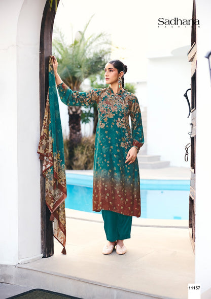 Ether Sadhana Bemberg Silk Pant Style Suits Manufacturer Ahmedabad