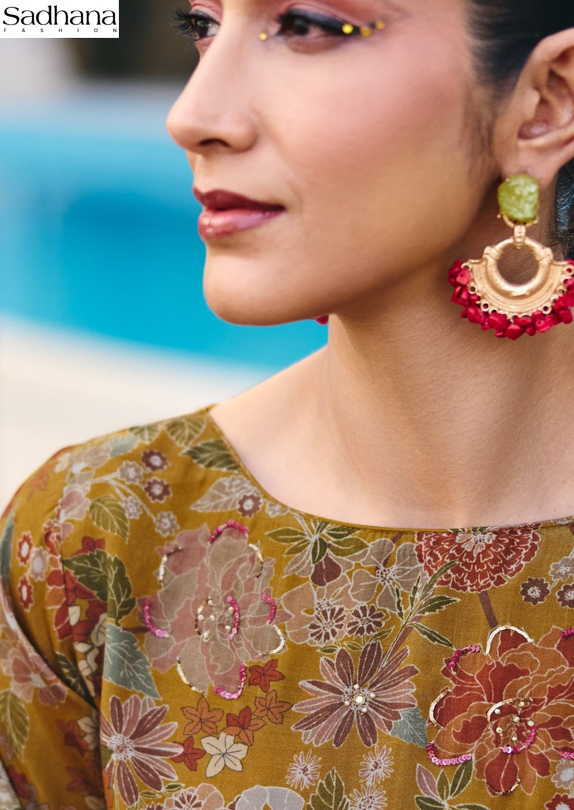 Ether Sadhana Bemberg Silk Pant Style Suits Manufacturer Ahmedabad