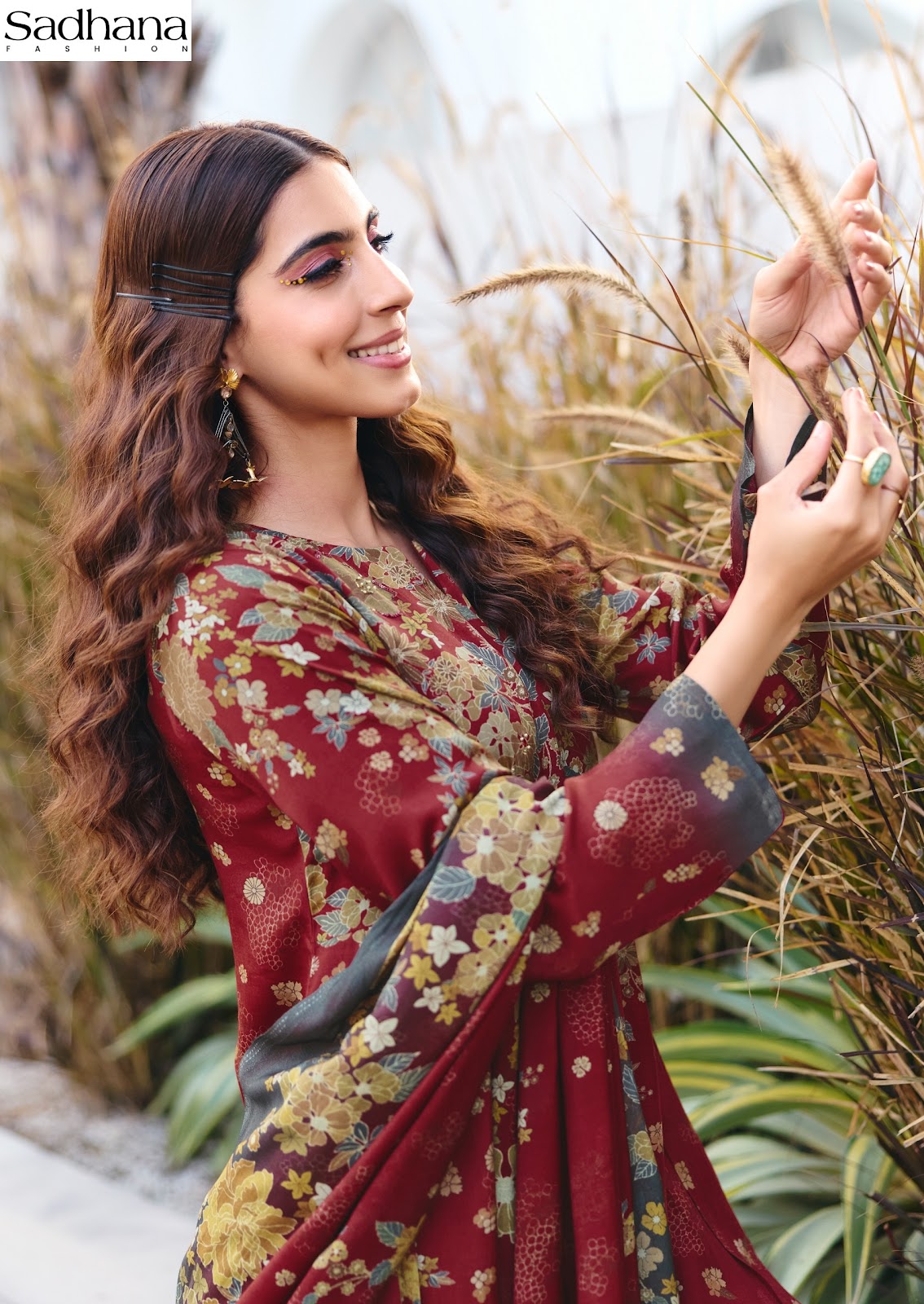 Ether Sadhana Bemberg Silk Pant Style Suits Manufacturer Ahmedabad