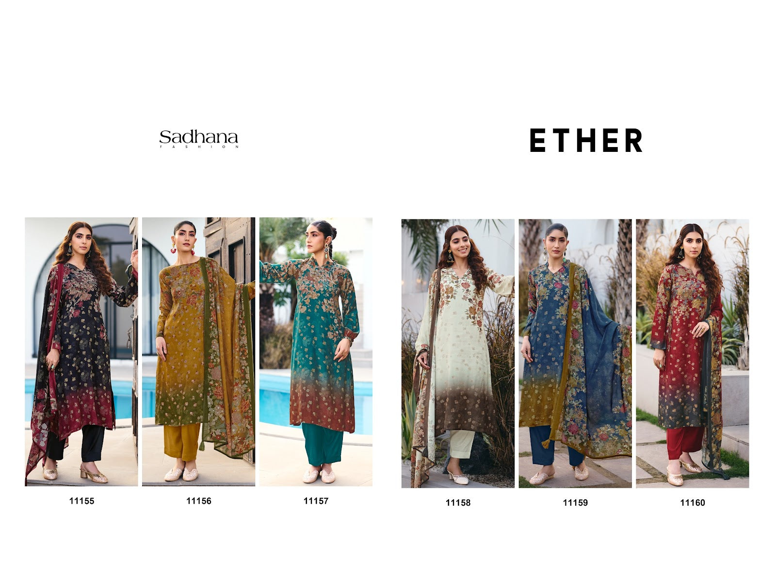 Ether Sadhana Bemberg Silk Pant Style Suits Manufacturer Ahmedabad