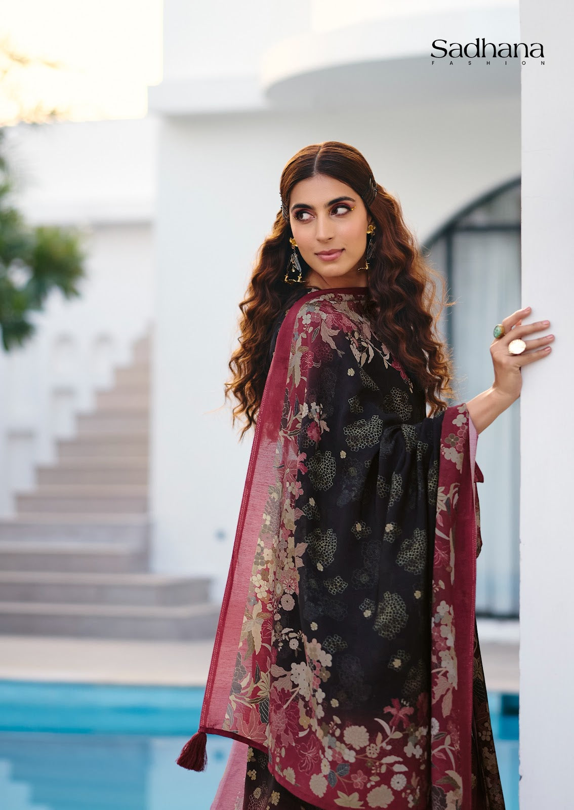 Ether Sadhana Bemberg Silk Pant Style Suits Manufacturer Ahmedabad