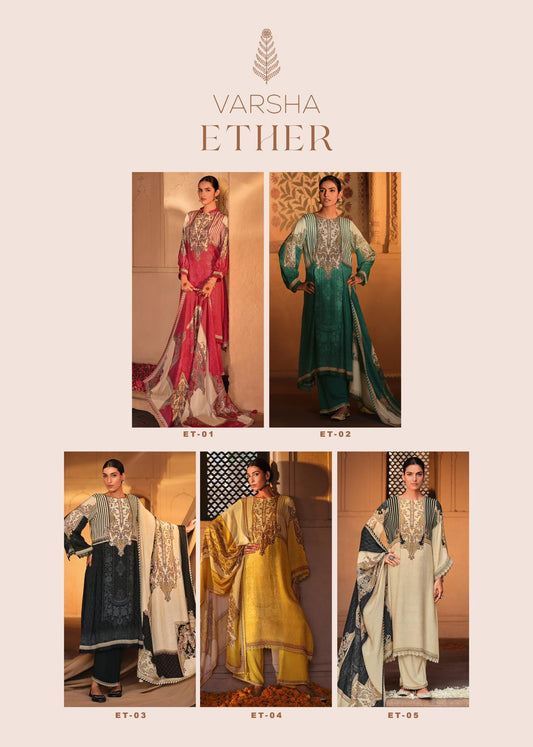 Ether Varsha Fashions Viscose Muslin Plazzo Style Suits Exporter Ahmedabad