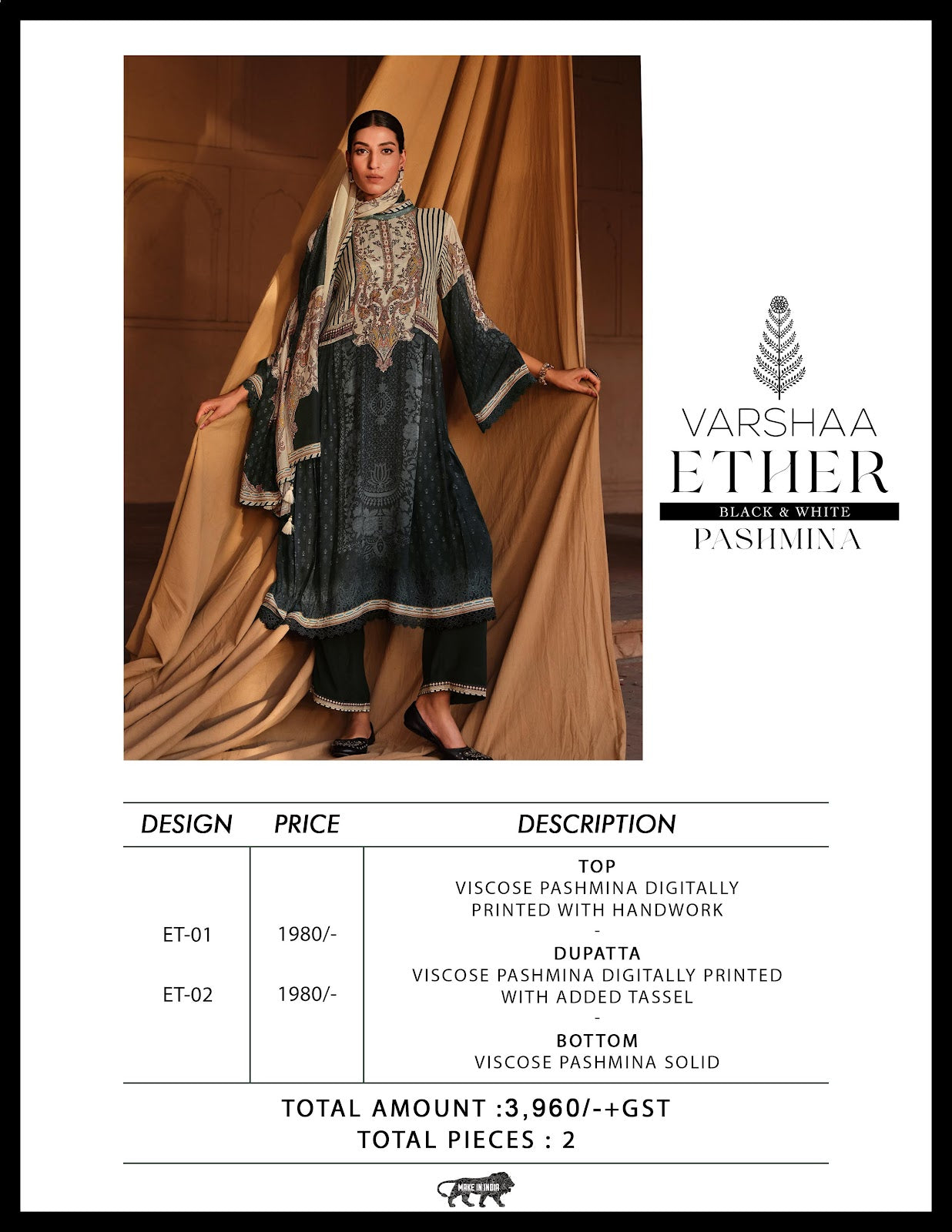 Ether Varshaa Pashmina Suits Wholesaler Gujarat