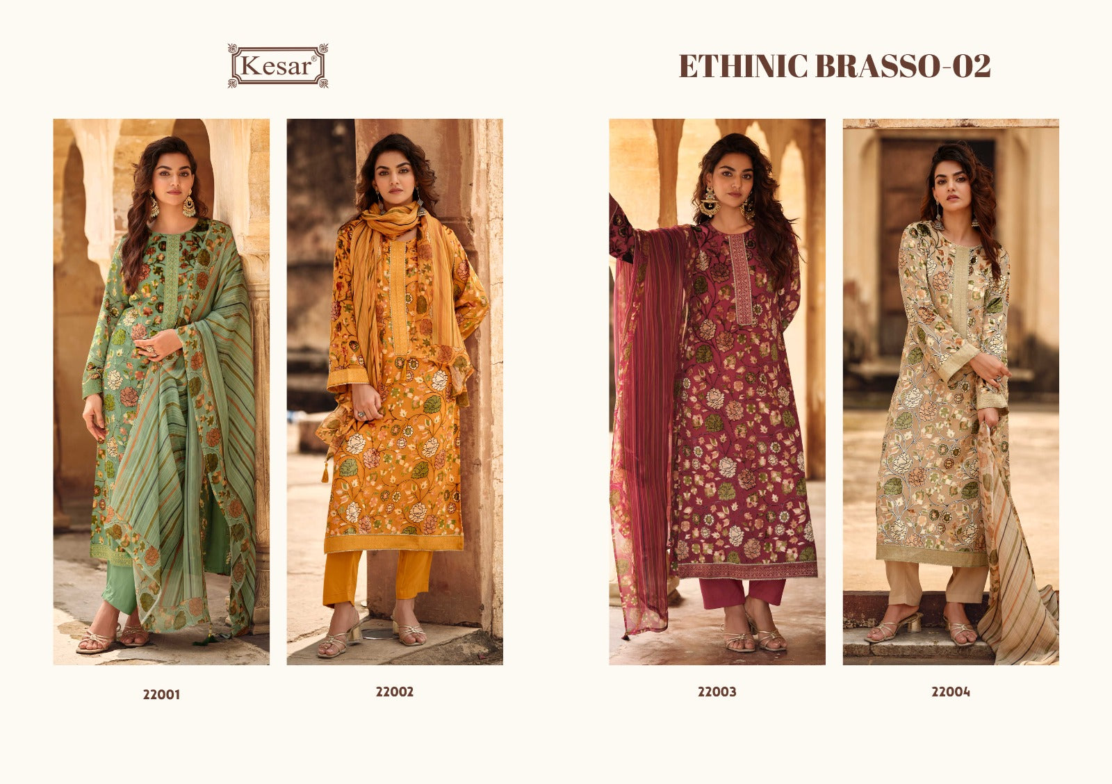 Ethinic Brasso 2 Kesar Pashmina Suits Wholesaler Ahmedabad