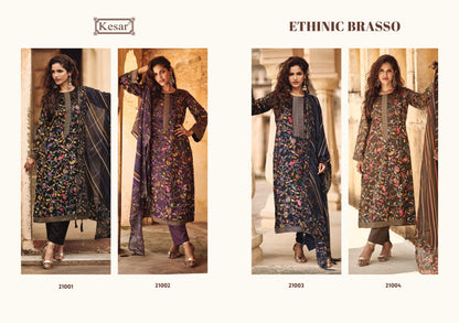 Ethinic Brasso Kesar Pashmina Suits Wholesale Price