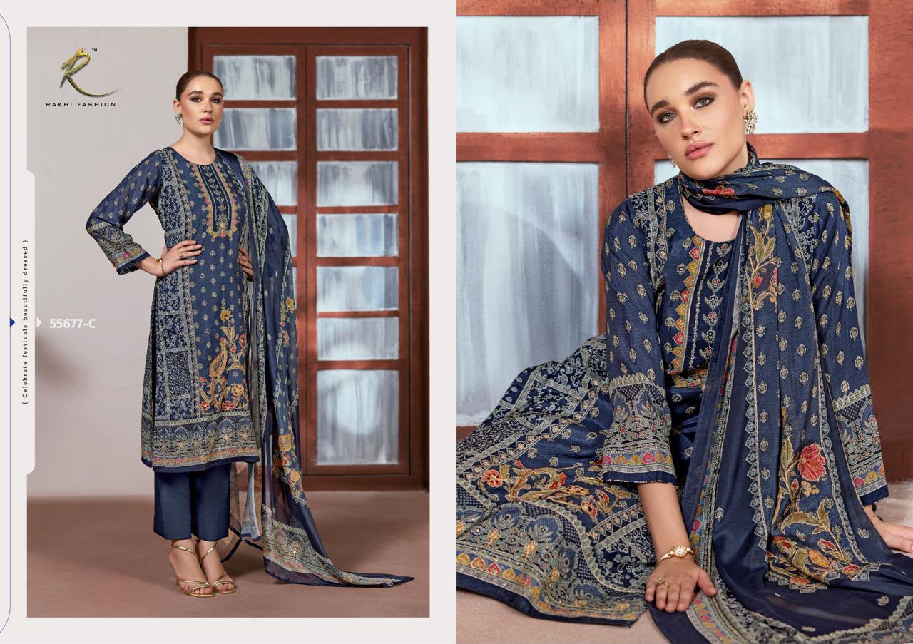 Ethnic Ambience 55677 Rakhi Fashion Viscose Modal Pant Style Suits Exporter Gujarat
