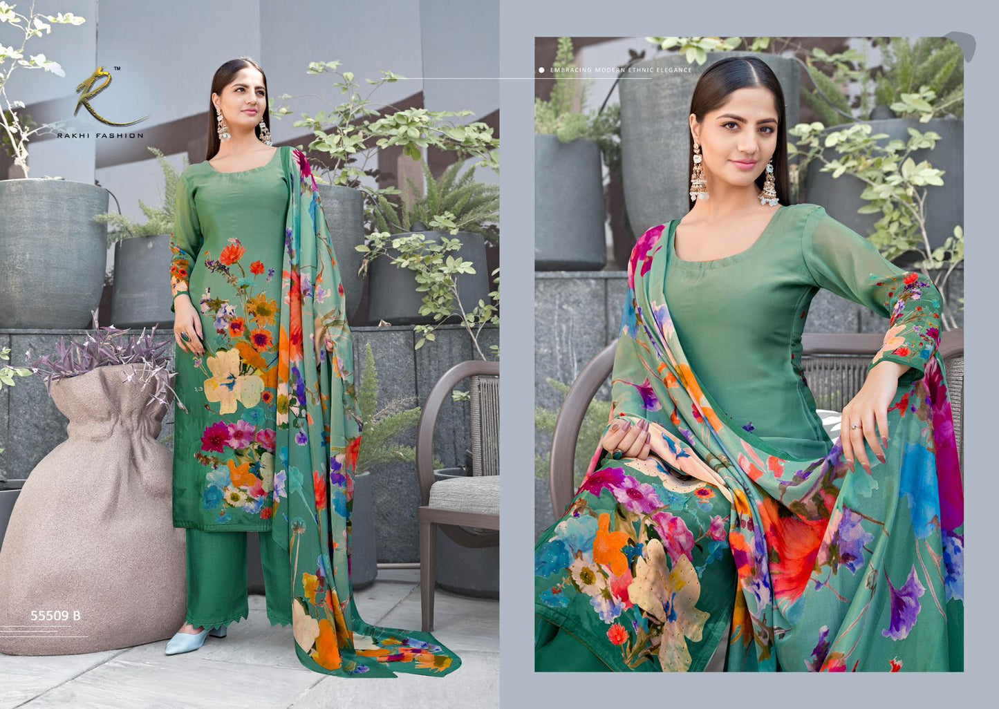 Ethnic Aura 55509 Rakhi Fashion Viscose Modal Pant Style Suits Exporter
