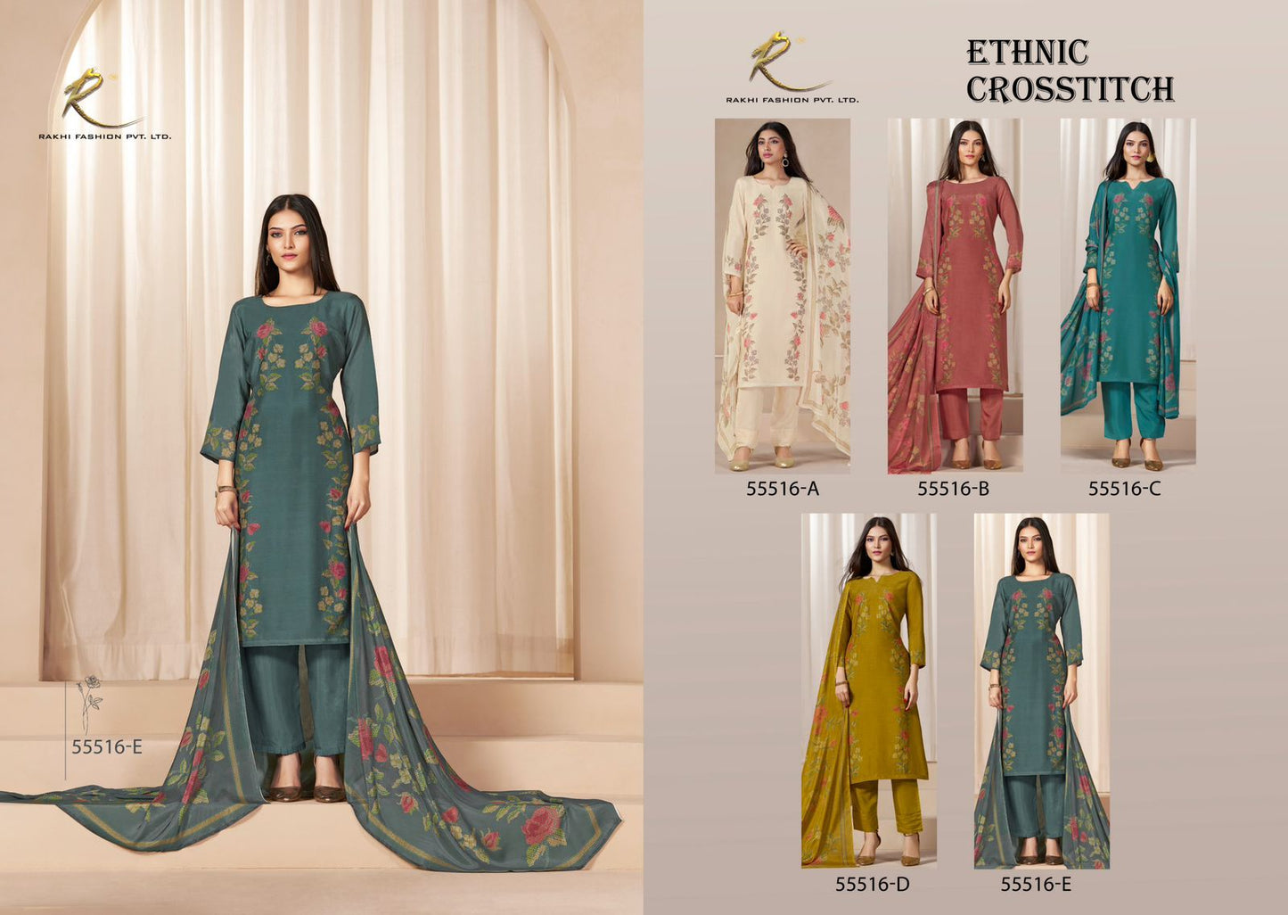 Ethnic Cross Stitch Rakhi Fashion Pure Viscose Pant Style Suits Wholesaler Ahmedabad